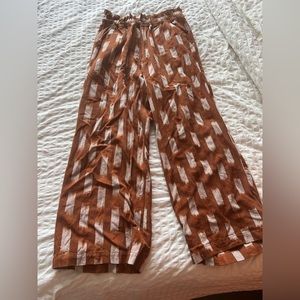 Burnt reddish brown linen pants